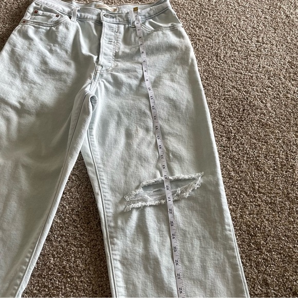 Levi's Ribcage Straight Ankle Jeans Women's 29 Light Blue Wash Ripped Distressed - Picture 13 of 15